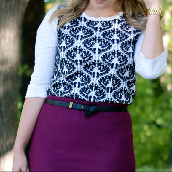 J. Crew Tops - J. Crew 3/4 Sleeve Tee w/ Embroidery Detail